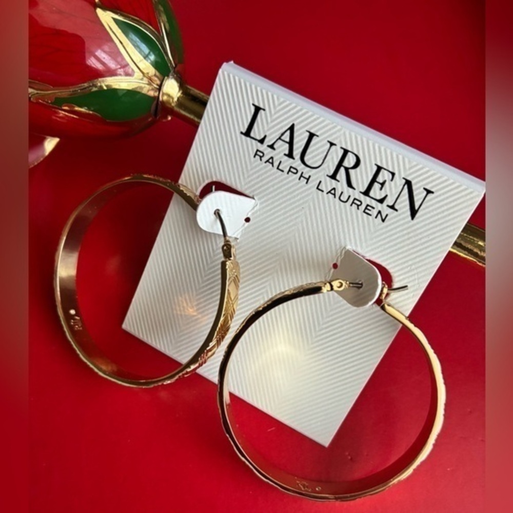 Lauren Ralph Lauren Gold-Tone Hoop Earrings